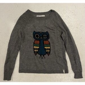Woolrich Women's S Frost Grey Owl Pullover Sweater Wool Mohair Blend Long Sleeve